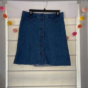 High-Waisted Button Down Jean Skirt